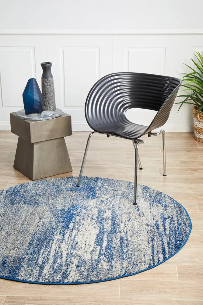 Mirage 355 Round Rug (Blue) by Rug Culture