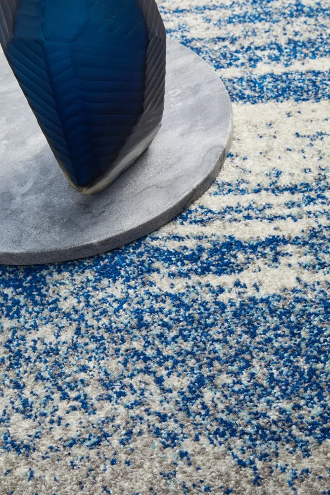 Mirage 355 Round Rug (Blue) by Rug Culture