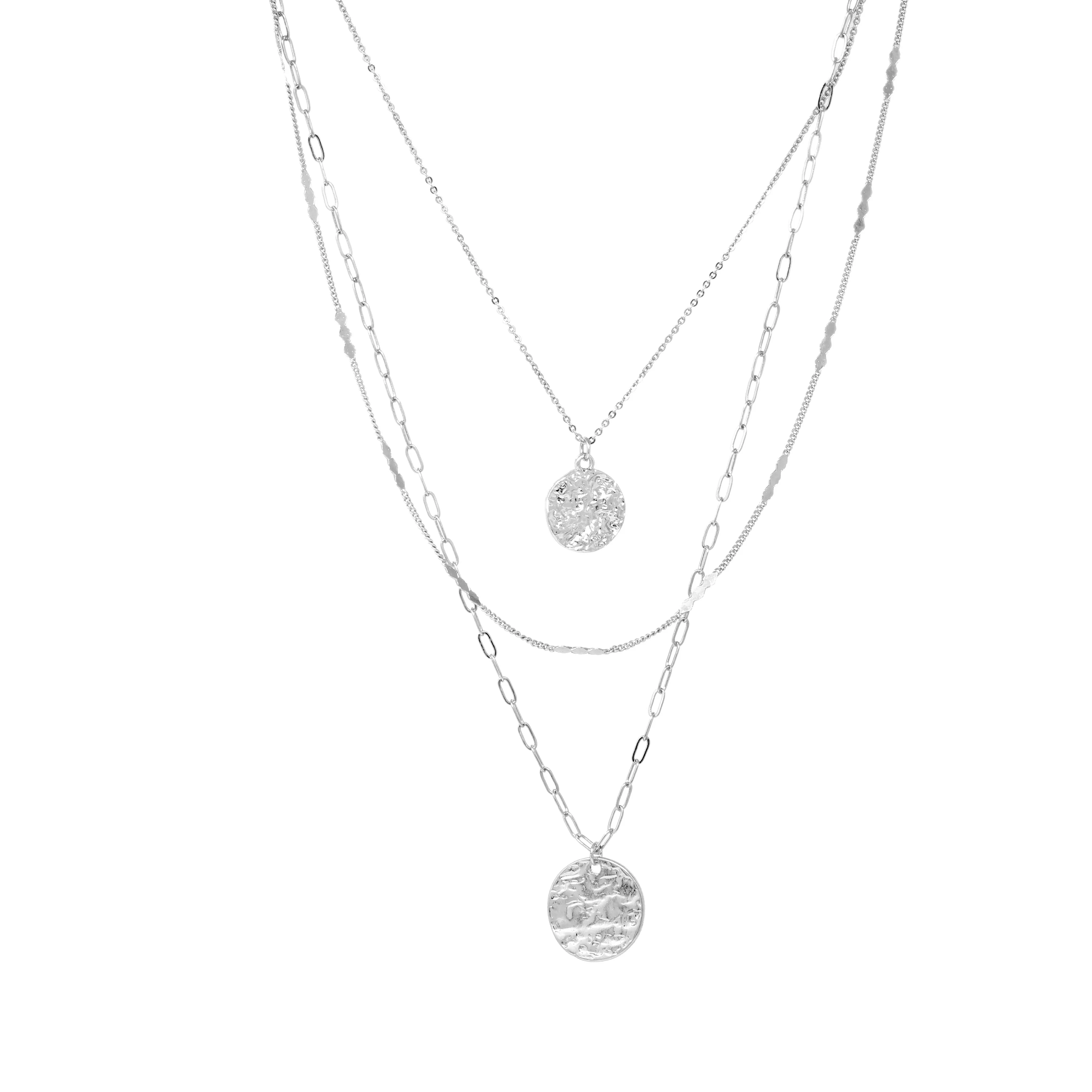 Modern Triple Layered Pendant Necklace