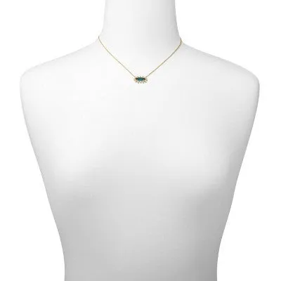 Open Box - Kendra Scott Eva Framed Pendant Necklace - Dark Blue Glass