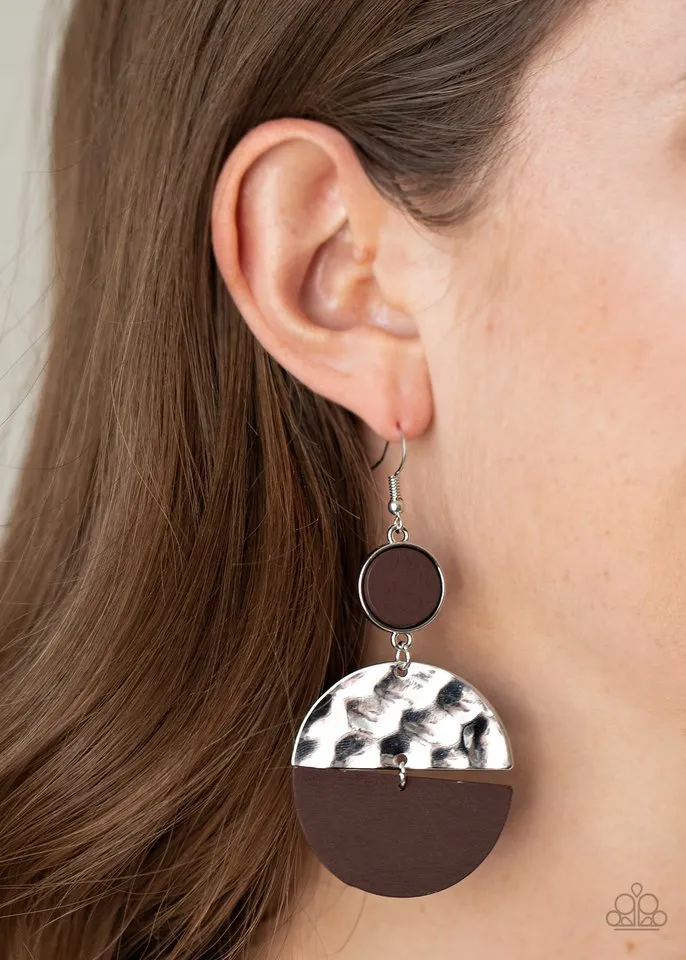 Paparazzi Earring ~ Natural Element - Brown