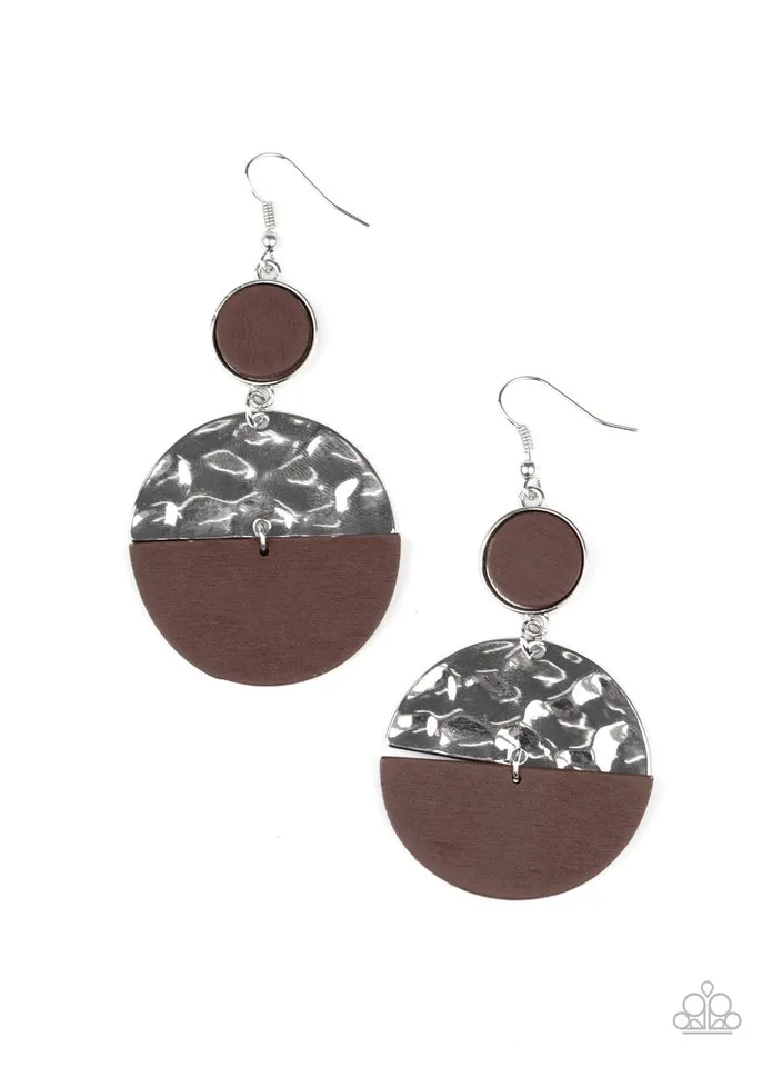 Paparazzi Earring ~ Natural Element - Brown