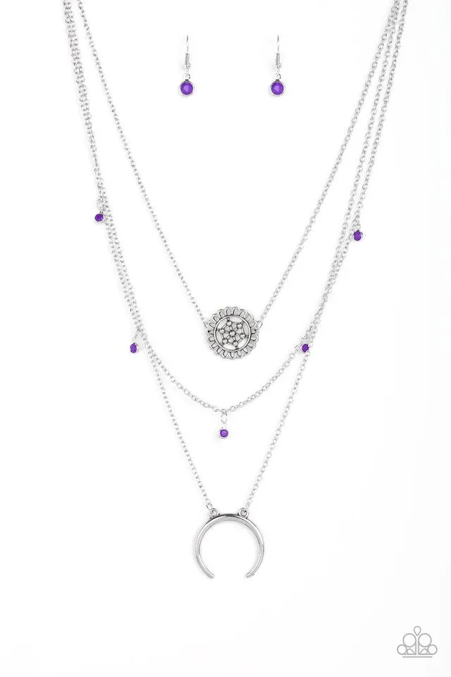Paparazzi Necklace ~ Lunar Lotus - Purple