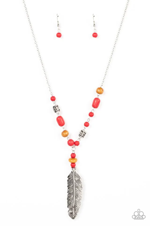 Paparazzi Necklace ~ Watch Me Fly - Red