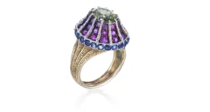 Peridot Ruby & Sapphire Ring