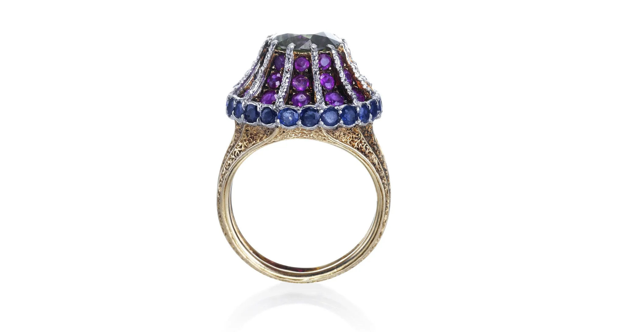 Peridot Ruby & Sapphire Ring