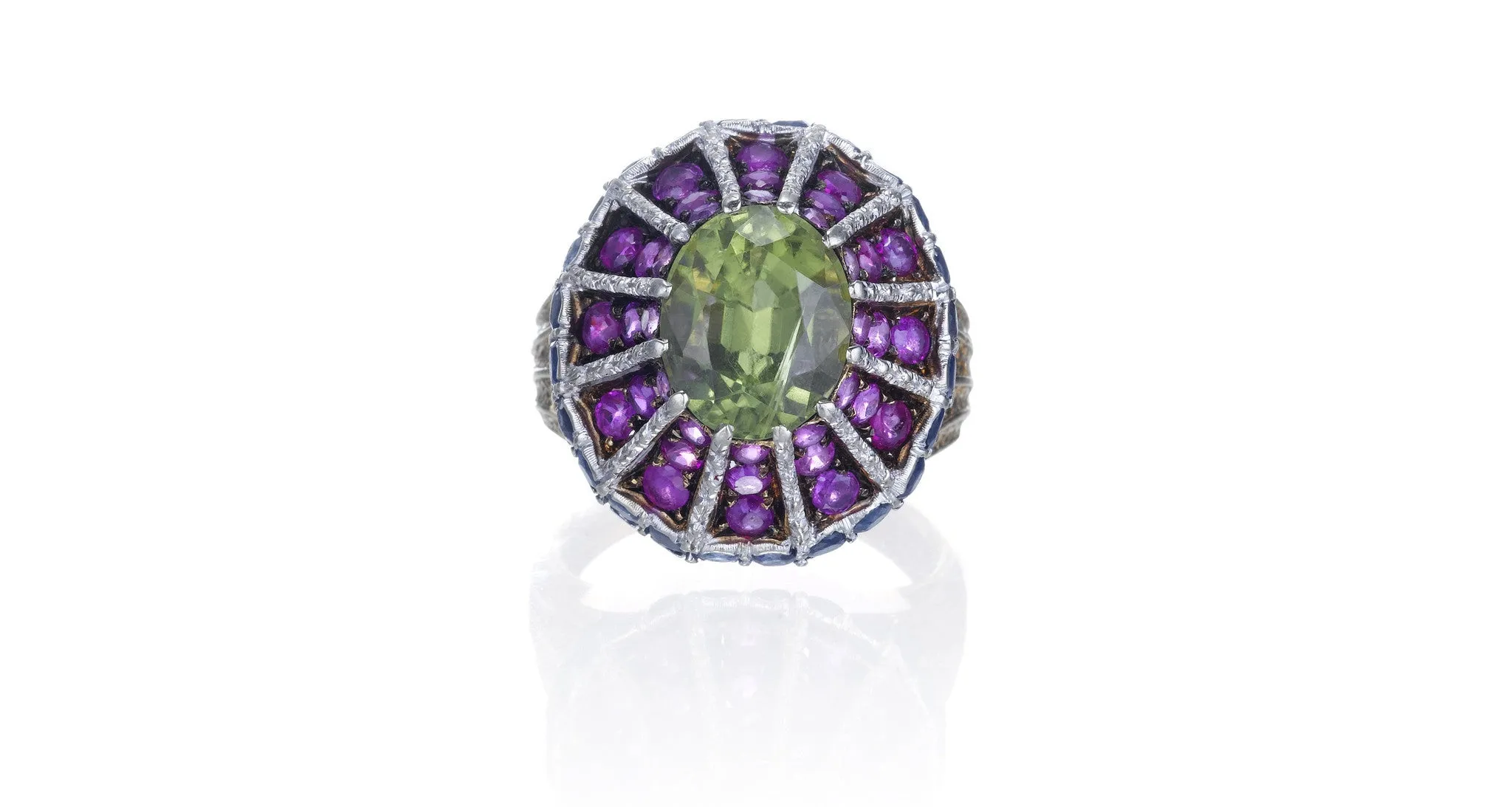 Peridot Ruby & Sapphire Ring