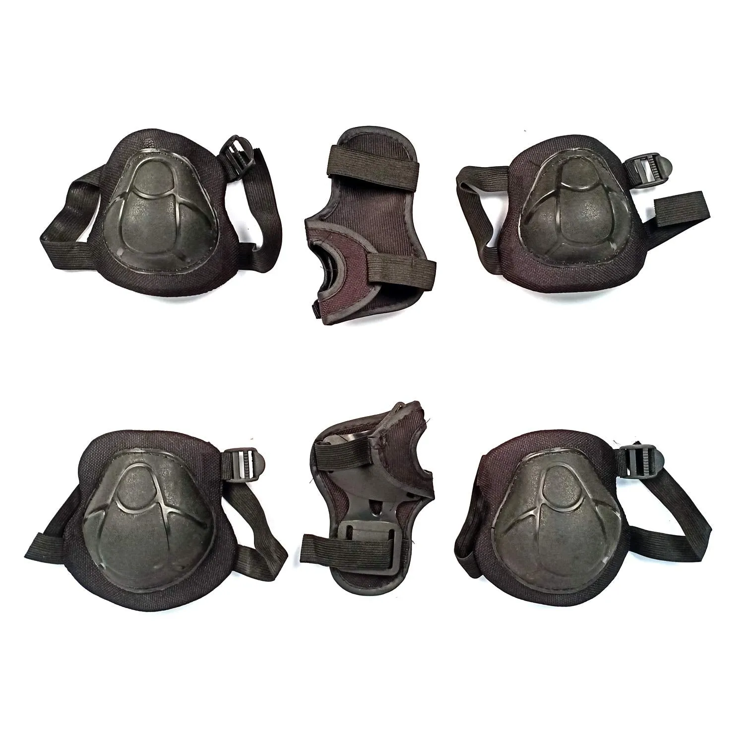 Prokick Protective Set - 2pcs knee pad, 2pcs elbow pad, 2pcs wrist pad, Black
