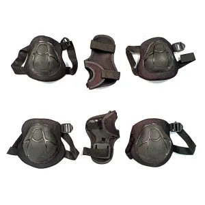 Prokick Protective Set - 2pcs knee pad, 2pcs elbow pad, 2pcs wrist pad, Black