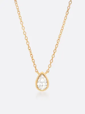 Romance Pear Diamond Droplet Necklace