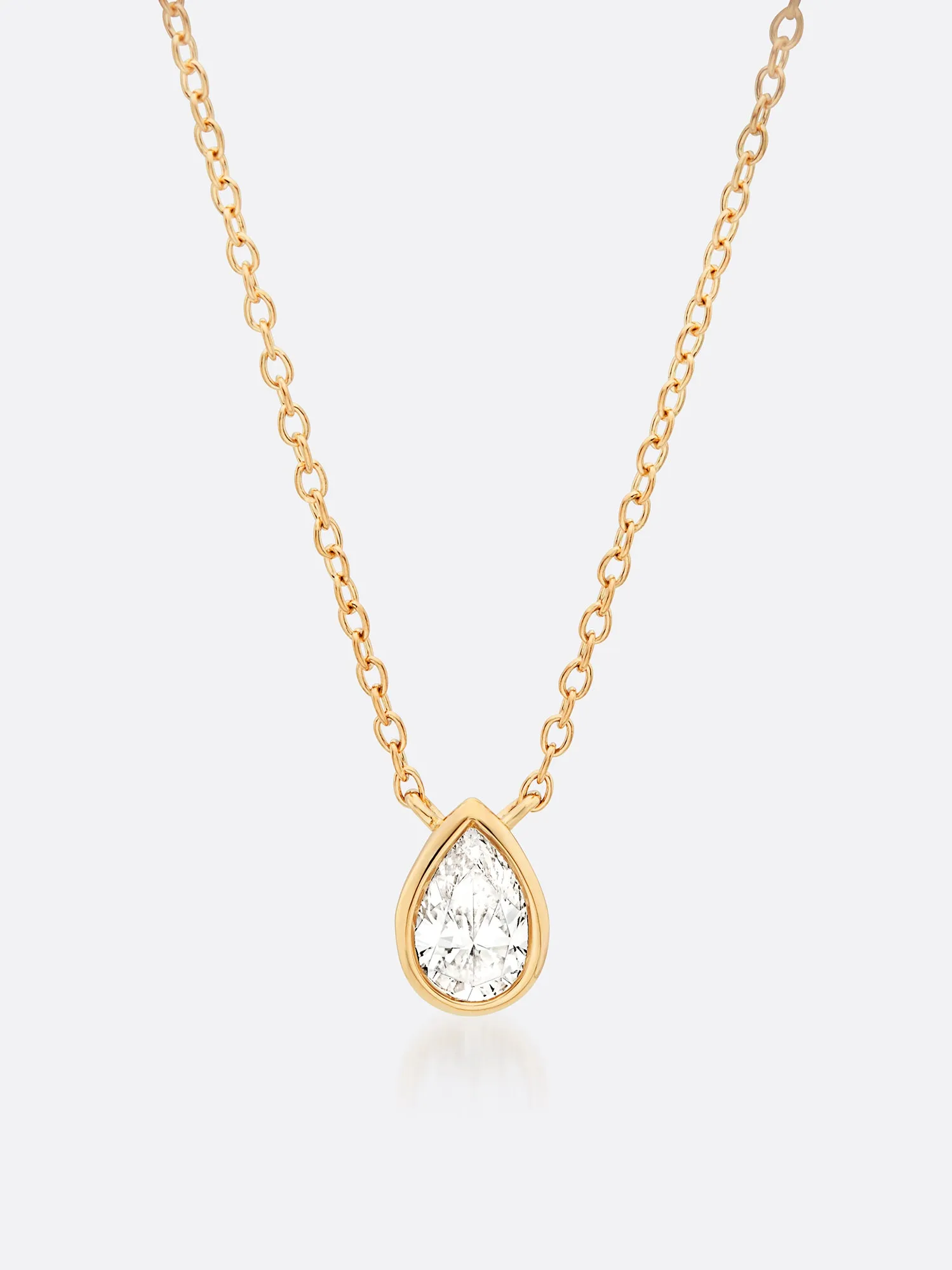 Romance Pear Diamond Droplet Necklace