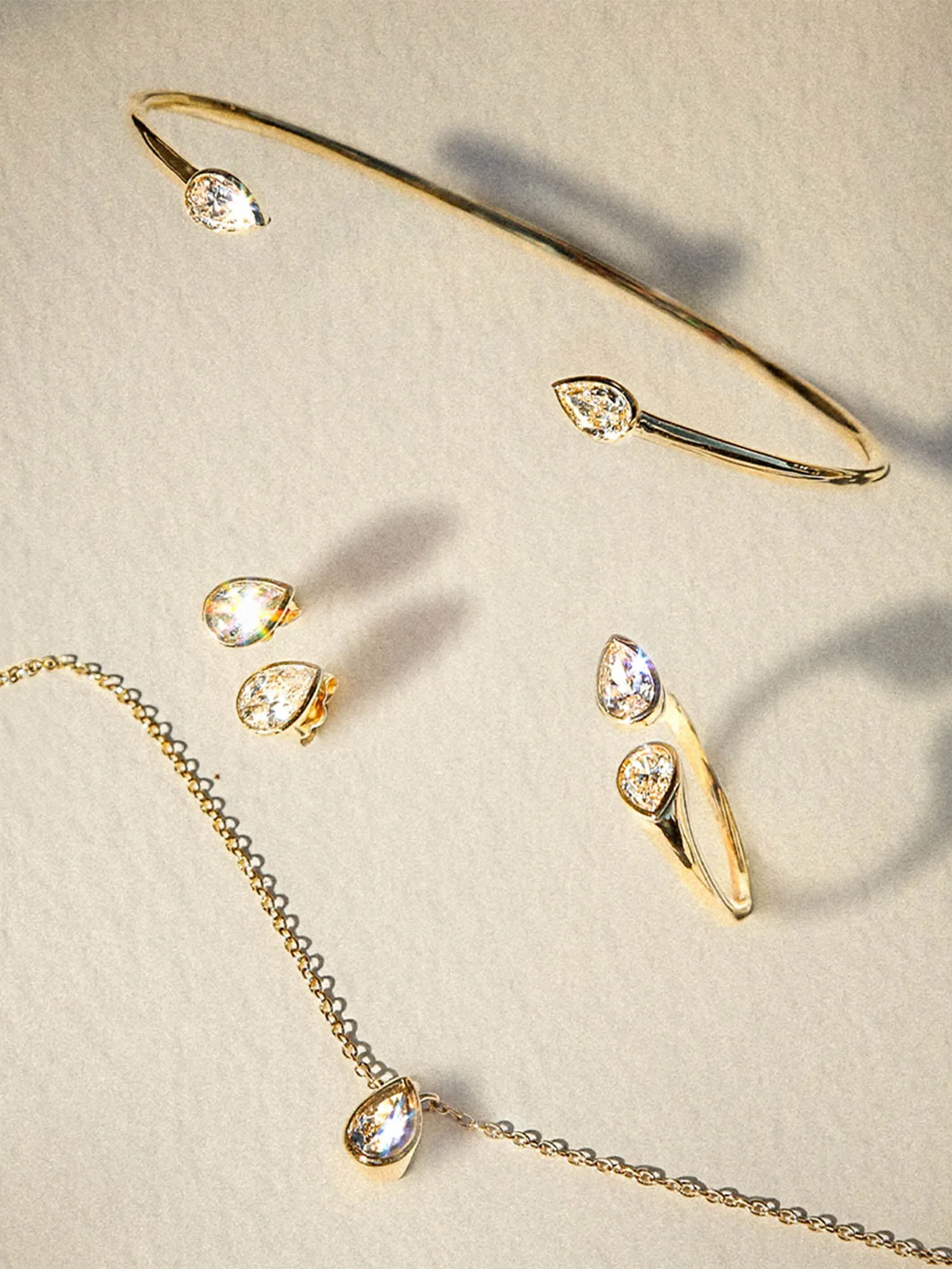 Romance Pear Diamond Droplet Necklace