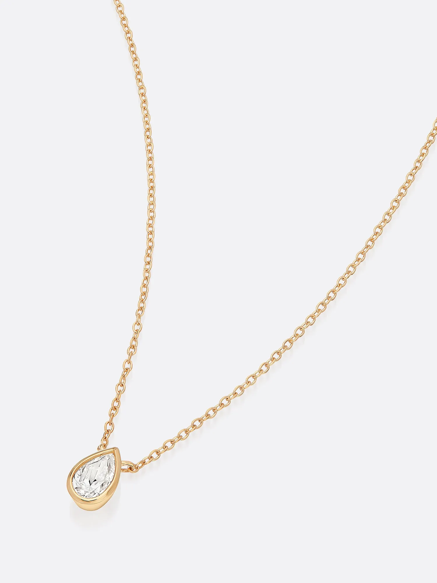 Romance Pear Diamond Droplet Necklace