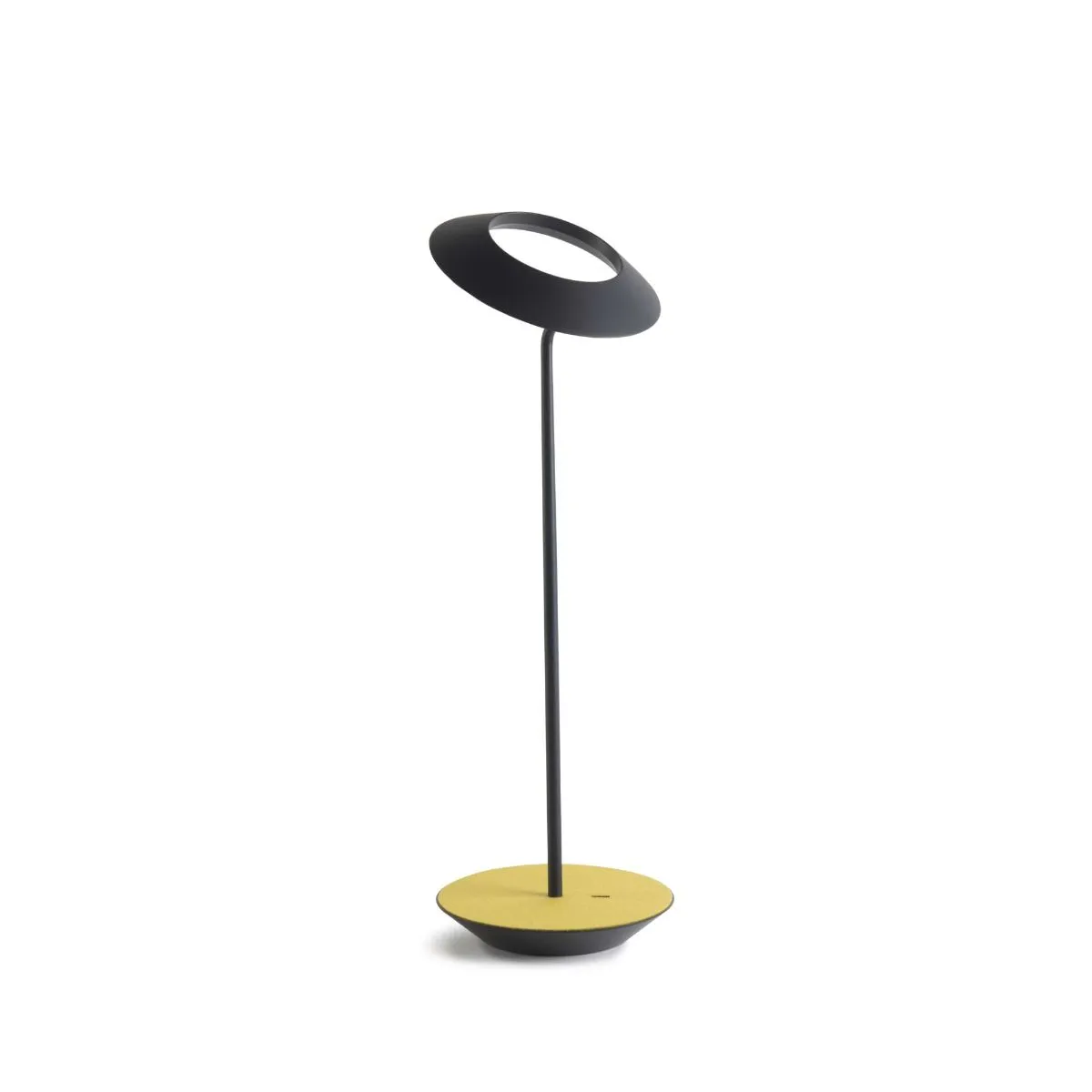 Royyo Matte Black With Honeydew Felt Modern LED Desk Lamp with USB Port