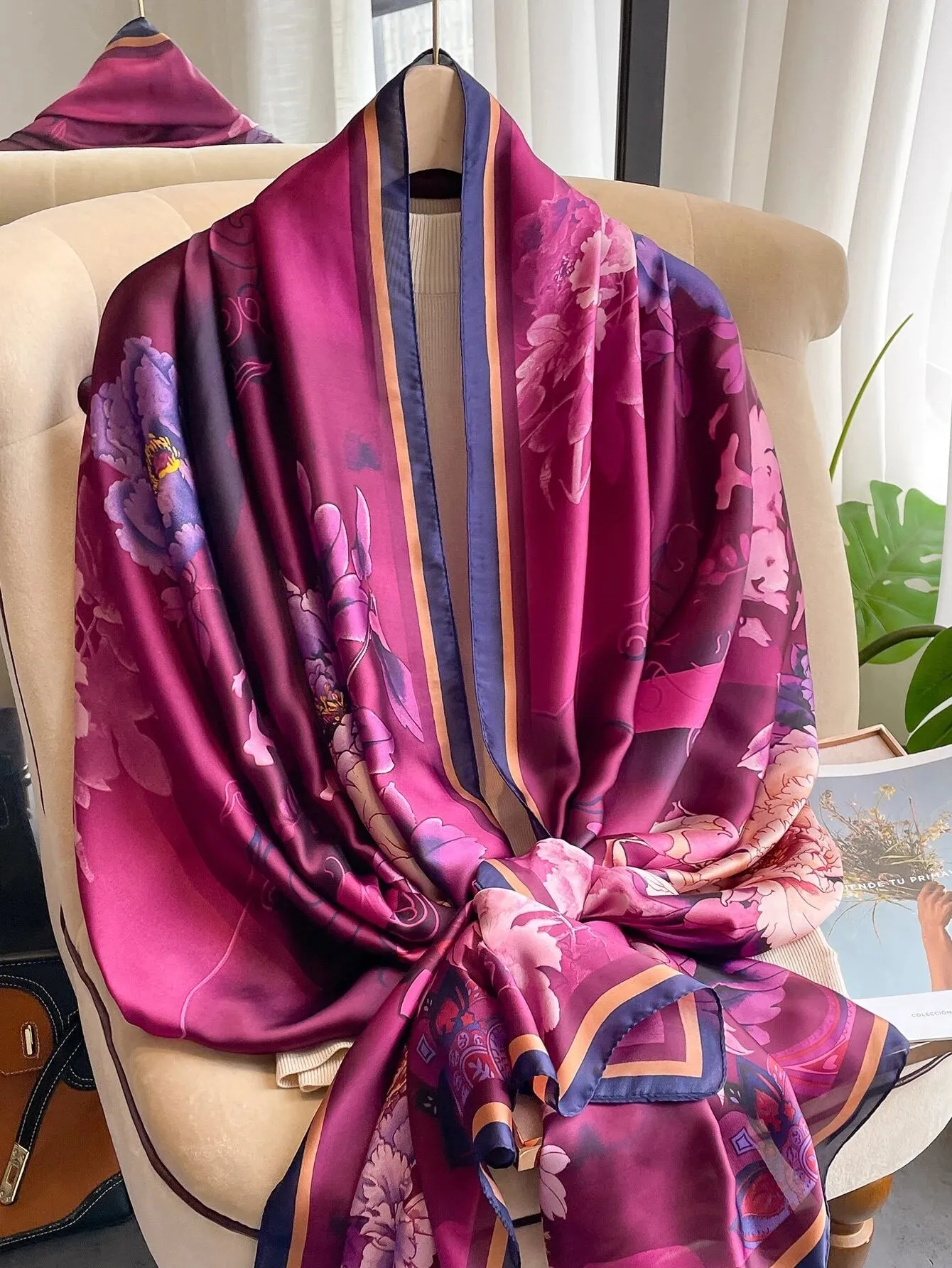 SHEIN Floral Print Scarf Durable, Versatile, And Stylish Bandana Elegant