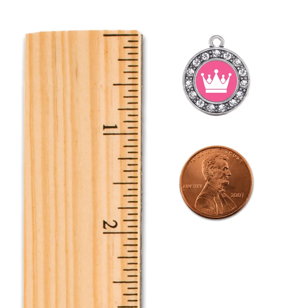 Silver Pink Princess Circle Memory Charm