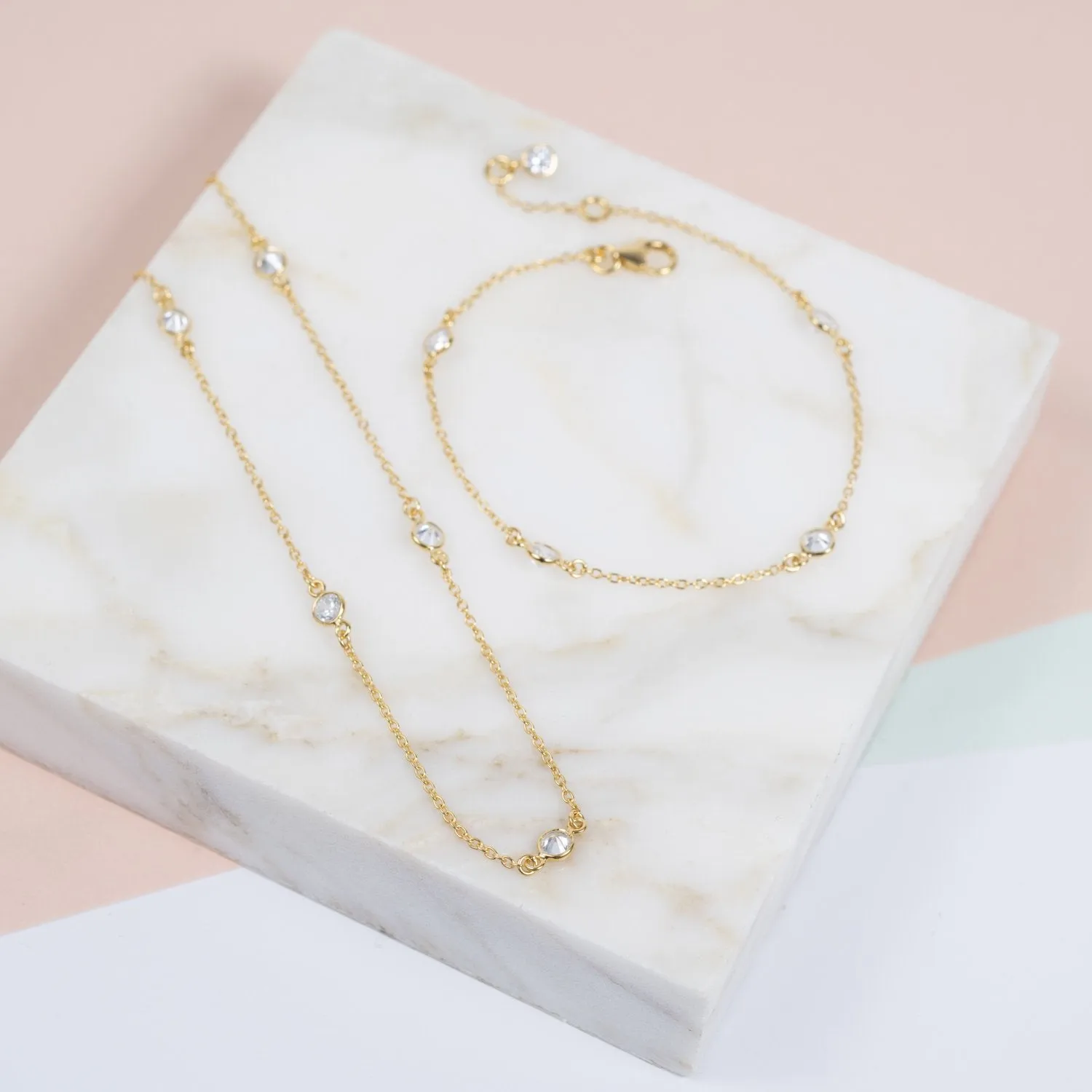 Sofia 18" Yellow Vermeil & Cubic Zirconia Necklace