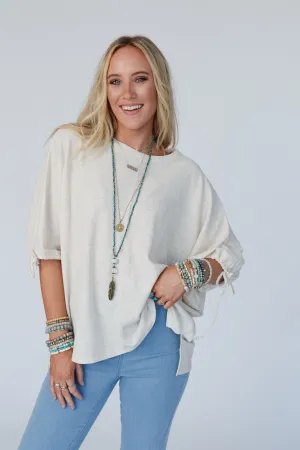 The Nest Little Lark Puff Sleeve Tee - Oatmeal