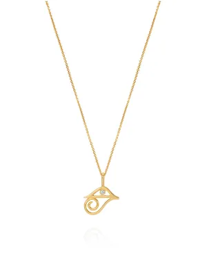 Woman in Gold Eye Of Horus Necklace